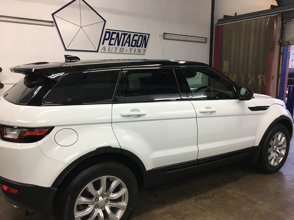 White car inside the shop garage Glasgow