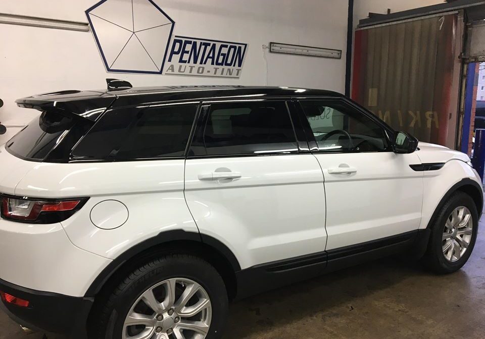 White car inside the shop garage Glasgow